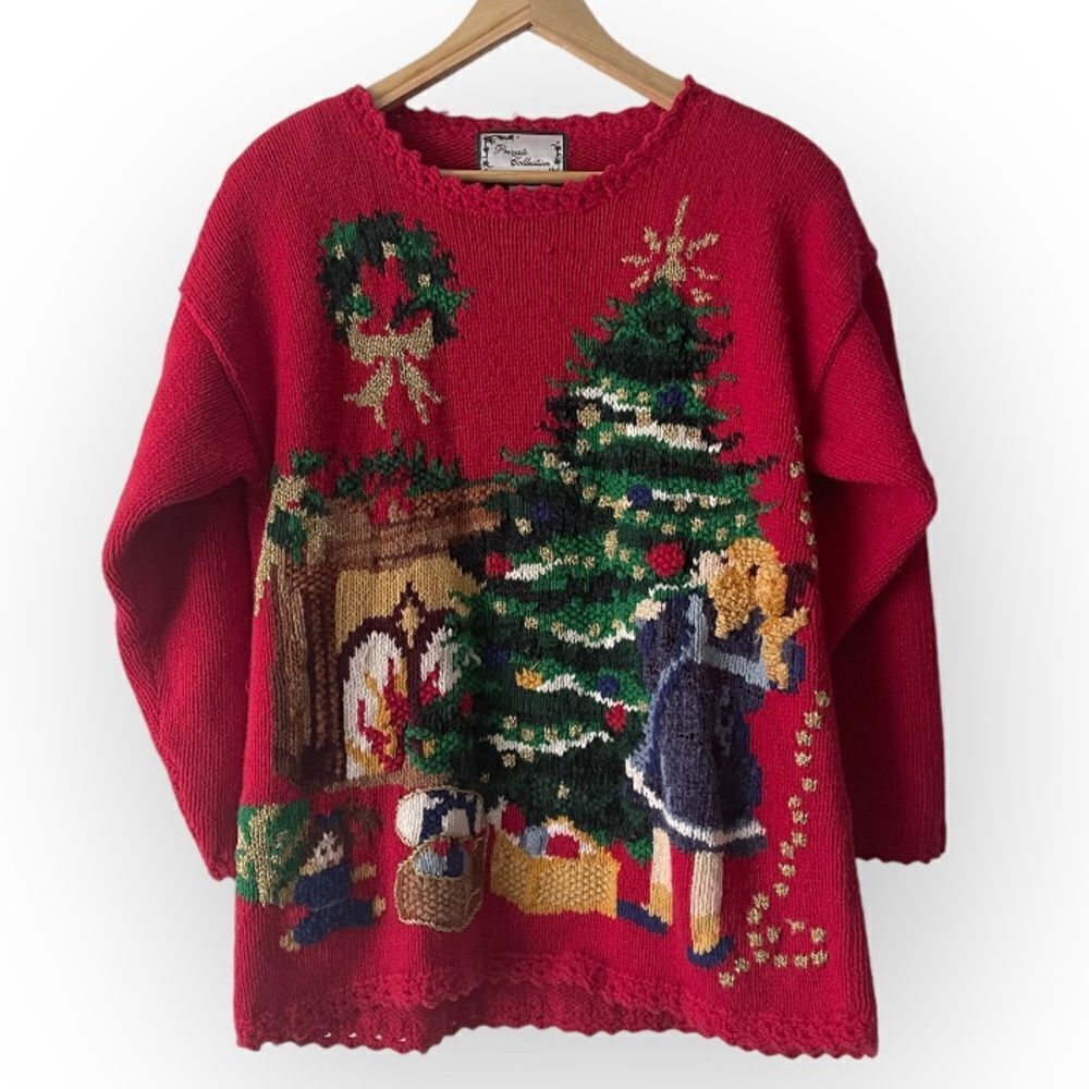 Private collection by Carolina colours red ugly sweater size S